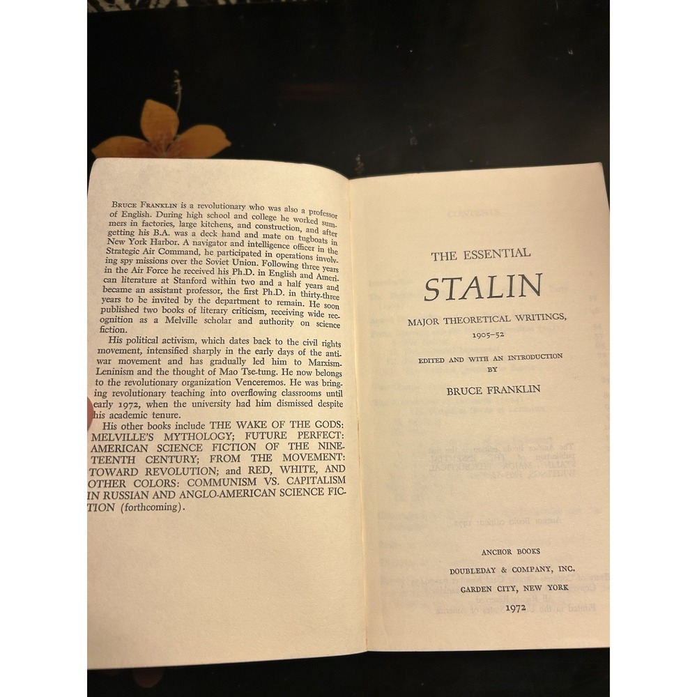 The essential Stalin; by Bruce Franklin First Edition Very Good 1972 Doubleday - Picture 7 of 9